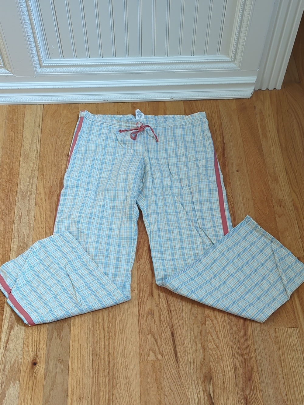 Light Blue Plaid Women's Lounge Pants